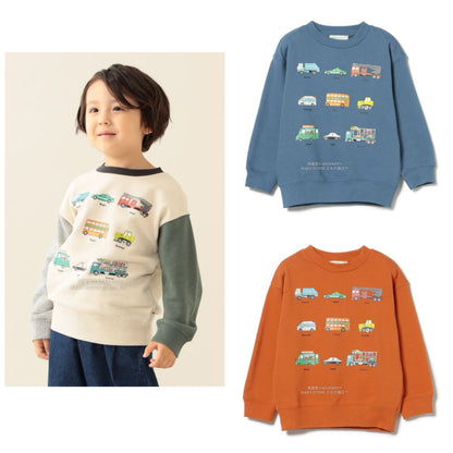 日本童裝 BEAMS mini 車車印花衛衣 90-130cm 男童款/女童款 秋冬季 TOPS