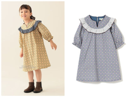 日本童裝 BEAMS mini 荷葉邊連身裙 90-140cm 女童款 秋冬季 DRESSES