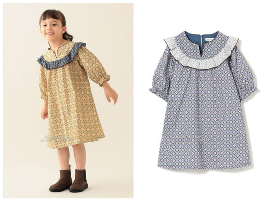 日本童裝 BEAMS mini 荷葉邊連身裙 90-140cm 女童款 秋冬季 DRESSES