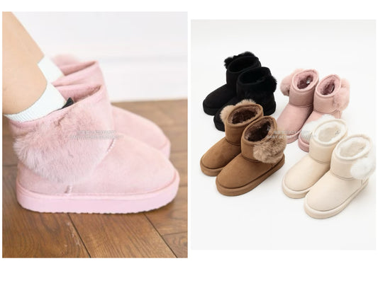 日本直送 Lycee mine 心形毛毛球雪靴 16-21cm 鞋系列 其他品牌