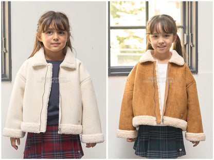 日本童裝 Ly# mine 仿羊毛大褸 100-150cm 女童款 冬季 (適合香港平均溫度、寒冷天氣雪）OUTERWEAR 