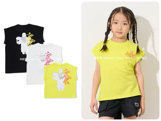 Japanese children's clothing X-girl Stages skateboard girl print top 90-140cm girls summer TOPS 