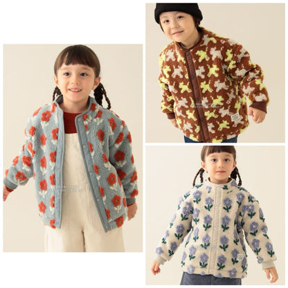 日本童裝 BEAMS mini 提花絨毛外套 90-140cm 男童款/女童款 秋冬季 (適合香港平均溫度、寒冷天氣、溫度低天氣）OUTERWEAR  【日本預售：2025年11月下旬】