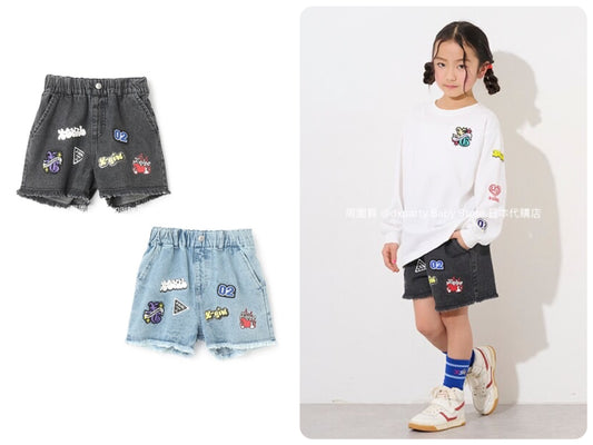 Japanese children's clothing X-girl Stages denim shorts 90-140cm girls' summer PANTS 