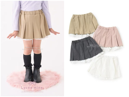 日本童裝 Ly# mine 百摺花邊短裙 100-150cm 女童款 冬季 SKIRTS