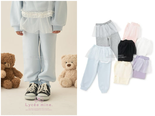 日本童裝 Ly# mine 運動長褲配薄紗裙 100-150cm 女童款 冬季 PANTS