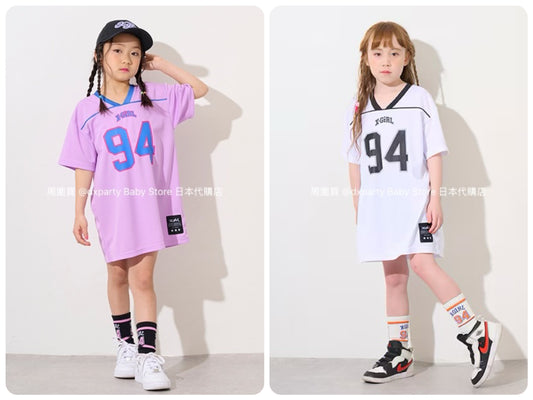 X-girl Stages Japanese Kidswear Cool-to-the-Touch Quick-Drying Sporty Dress (100-140cm) for Girls Summer 
