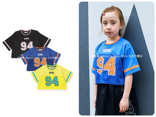 Japanese children's clothing X-girl Stages short sports style top 110-140cm girls summer TOPS 