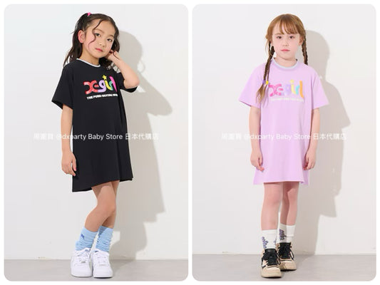 Japanese children's clothing X-girl Stages glitter bubble logo dress 80-140cm girls summer dresses 