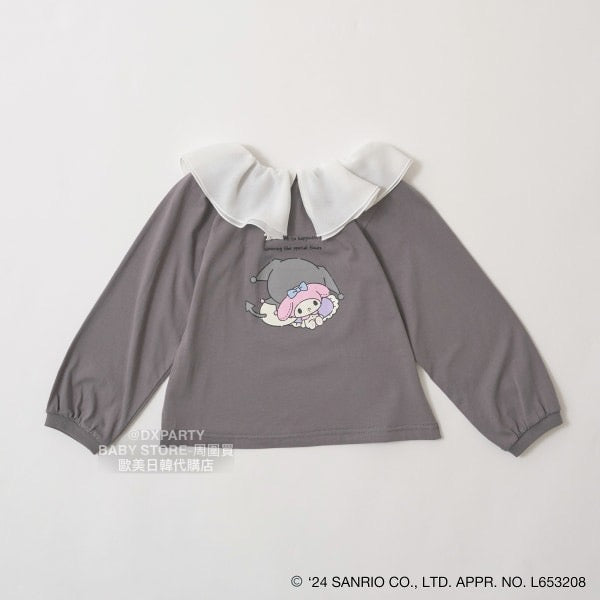 日本童裝 Ly# mine x Sanrio 2Way 前後兩著 荷葉領上衣 100-140cm 女童款 秋季 TOPS