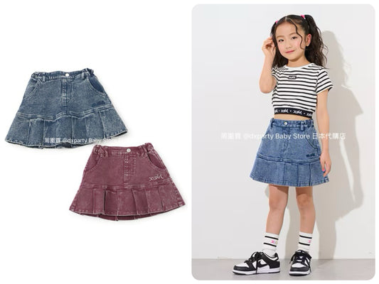 Japanese children's clothing X-girl Stages pleated skirt 90-140cm girls summer SKIRTS 