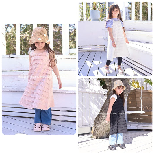 Japanese children's clothing Ly# mine lace camisole dress 100-150cm girls summer dresses 