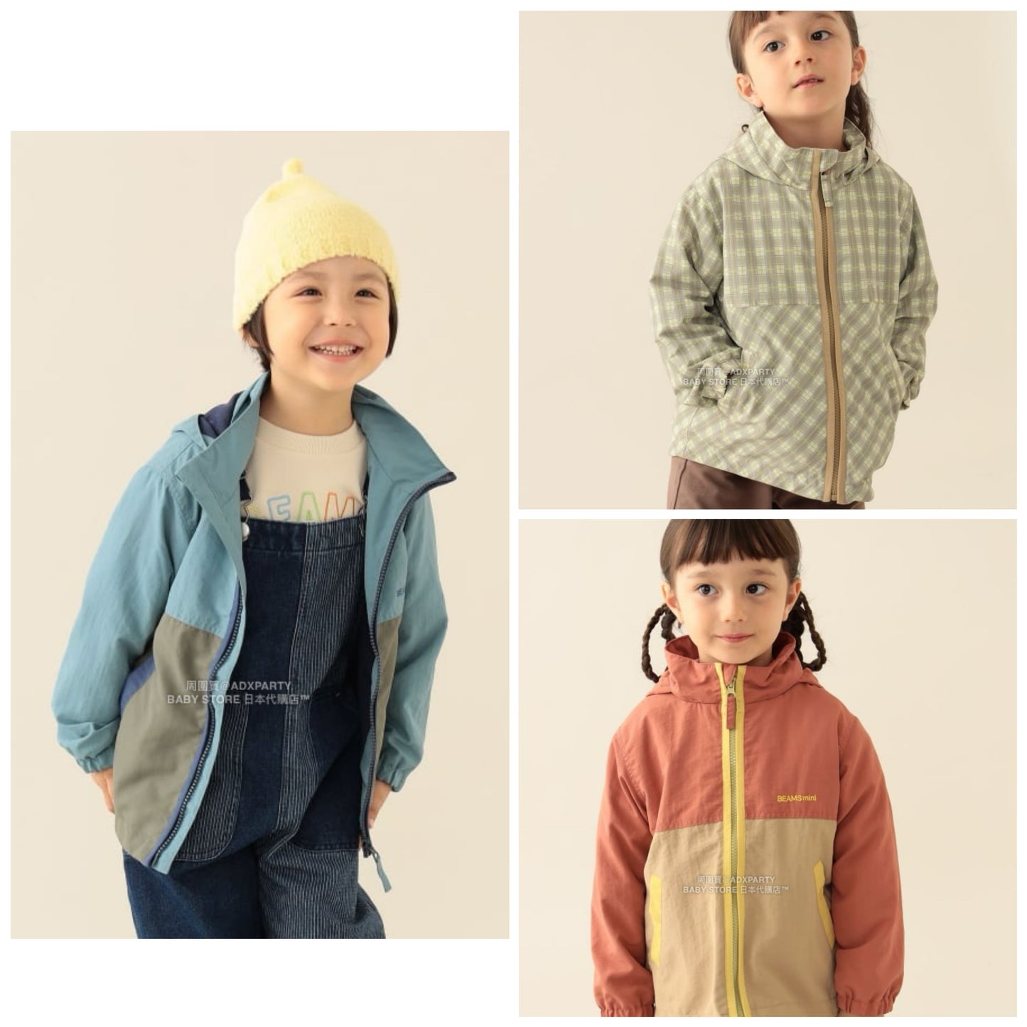 日本童裝 BEAMS mini 連帽風褸 90-140cm 男童款/女童款 秋冬季 (適合初秋、香港平均溫度）OUTERWEAR