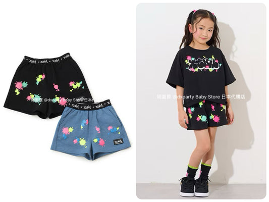 Japanese children's clothing X-girl Stages painted shorts 80-140cm girls summer PANTS 