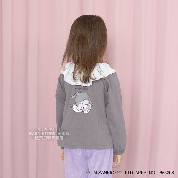 日本童裝 Ly# mine x Sanrio 2Way 前後兩著 荷葉領上衣 100-140cm 女童款 秋季 TOPS