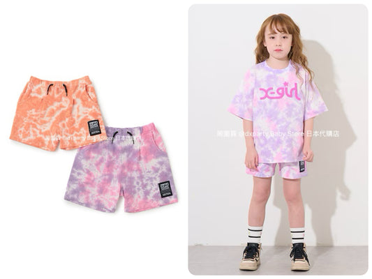 Japanese children's clothing X-girl Stages tie-dye shorts 80-140cm girls' summer PANTS 