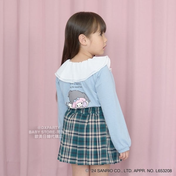 日本童裝 Ly# mine x Sanrio 2Way 前後兩著 荷葉領上衣 100-140cm 女童款 秋季 TOPS