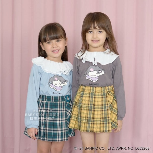 日本童裝 Ly# mine x Sanrio 2Way 前後兩著 荷葉領上衣 100-140cm 女童款 秋季 TOPS