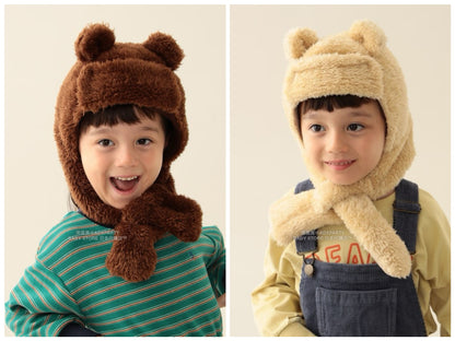 日本直送 BEAMS mini 熊耳護耳保暖帽 100-120cm 帽系列
