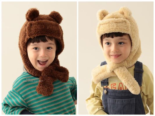 日本直送 BEAMS mini 熊耳護耳保暖帽 100-120cm 帽系列