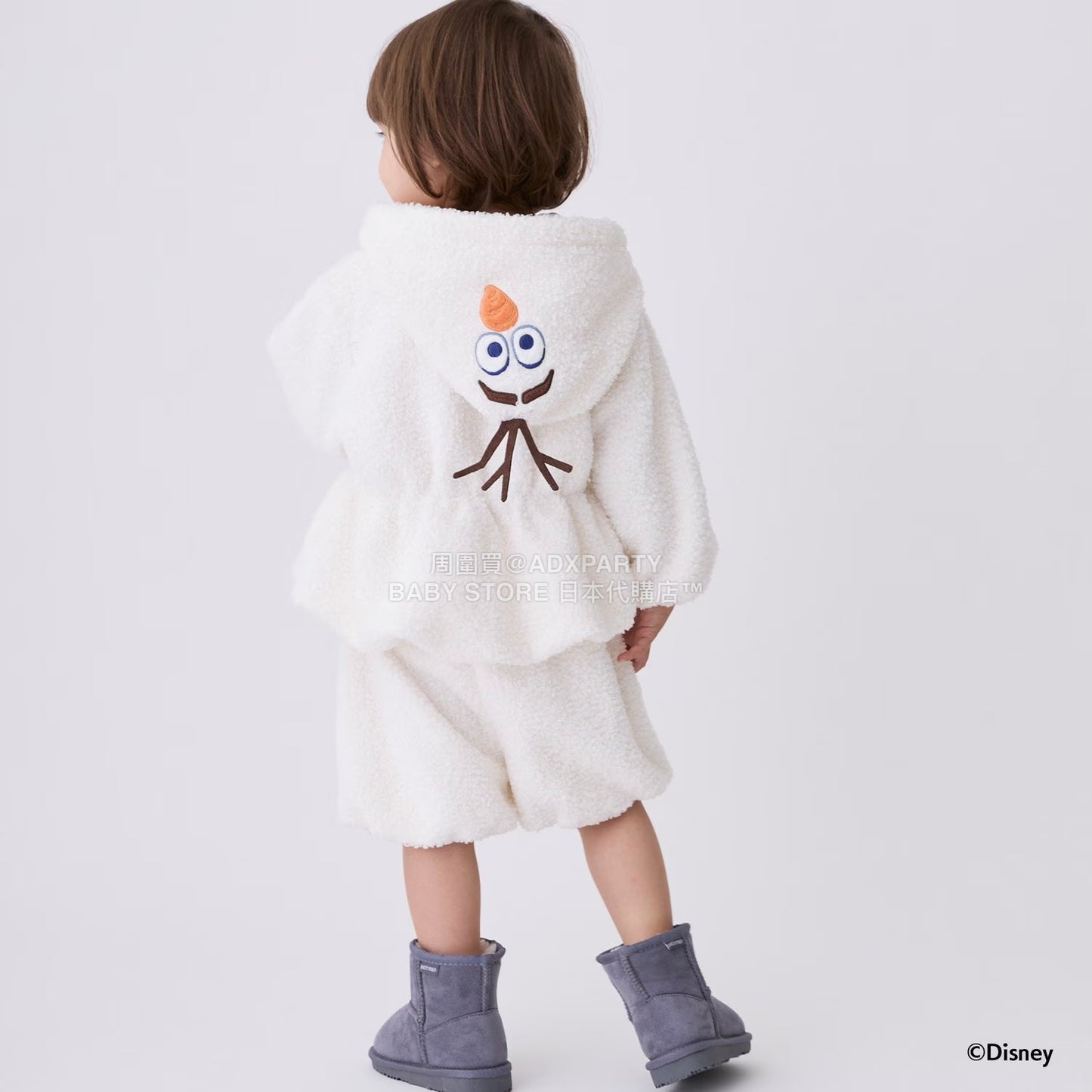 日本童裝 pe#main x Disney Olaf毛毛兩件套裝 80-130cm 男童款 秋季 TOPS PANTS