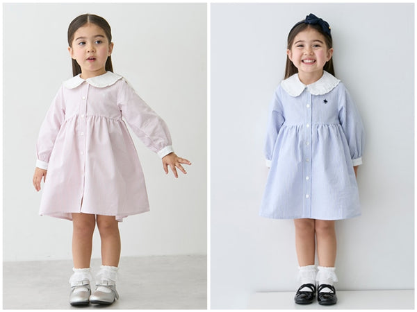 日本童裝 pe#main x POLO 襯衫連身裙 80-130cm 女童款 春季 DRESSES 面試/宴會/表演