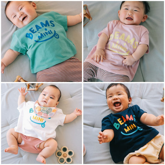日本童裝 BE#AMS mini 微笑LOGO上衣 70-80cm 親子裝 男童款/女童款 初生嬰兒 夏季 TOPS