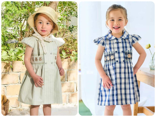 Japanese children's clothing apres les cours × tiny bear shirt dress 80-120cm girls summer dresses 