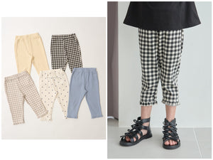 日本童裝 Ly# mine 接觸冷感 皺褶七分長褲 100-140cm 女童款 夏季 PANTS