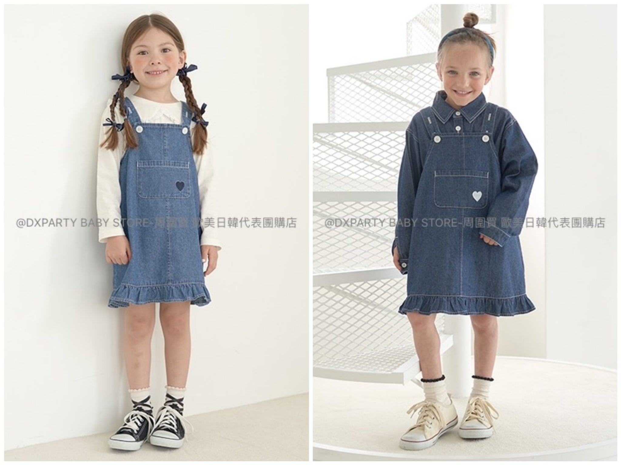 日本童裝 Ly# mine 牛仔吊帶裙 100-150cm 女童款 秋季 DRESSES