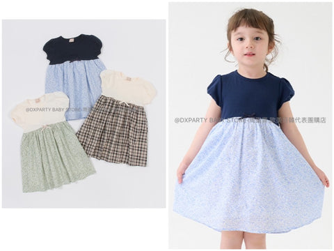 日本童裝 pe#main 拼接連身裙 80-130cm 女童款 夏季 DRESSES