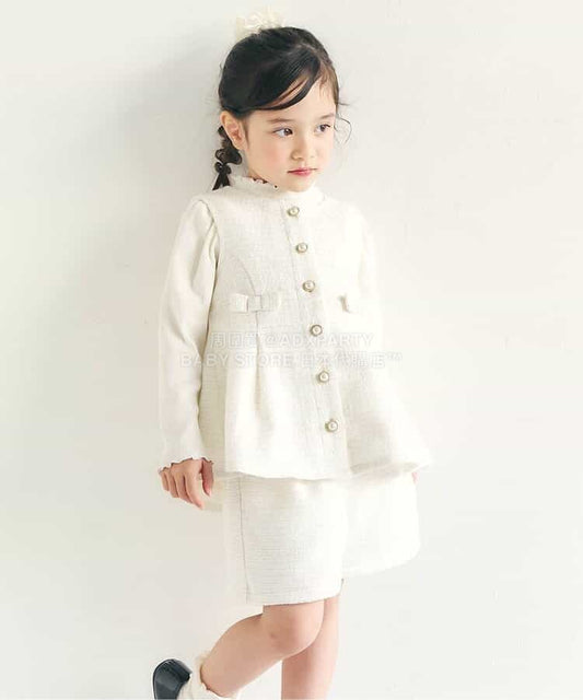 日本童裝 apres les cours 小香風粗花呢兩件套裝 90-140cm 女童款 夏季 TOPS PANTS