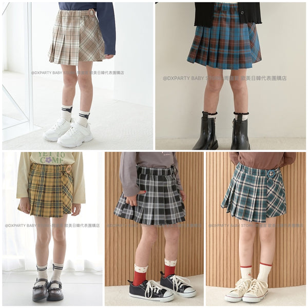 日本童裝 Ly# mine 格仔百摺短裙 100-150cm 女童款 秋季 SKIRTS