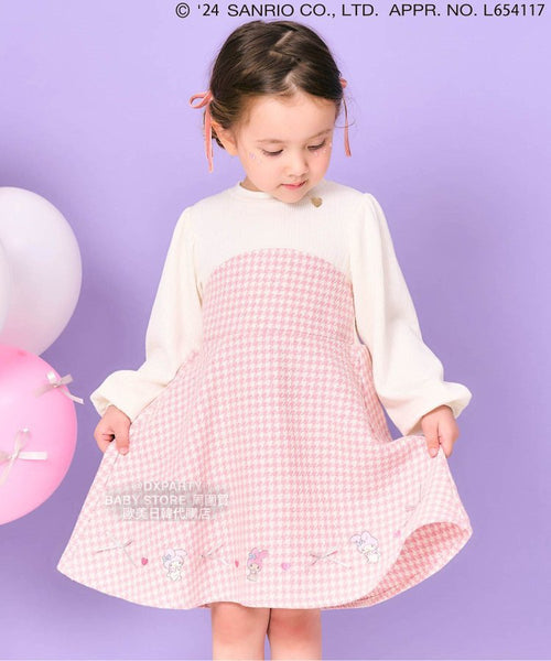 日本童裝 alc#652 x Sanrio Chanel風拼接連身裙 80-140cm 女童款 秋季 DRESSES