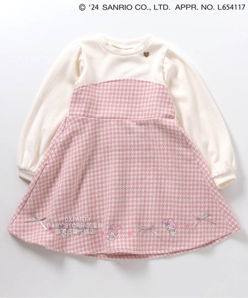 日本童裝 alc#652 x Sanrio Chanel風拼接連身裙 80-140cm 女童款 秋季 DRESSES