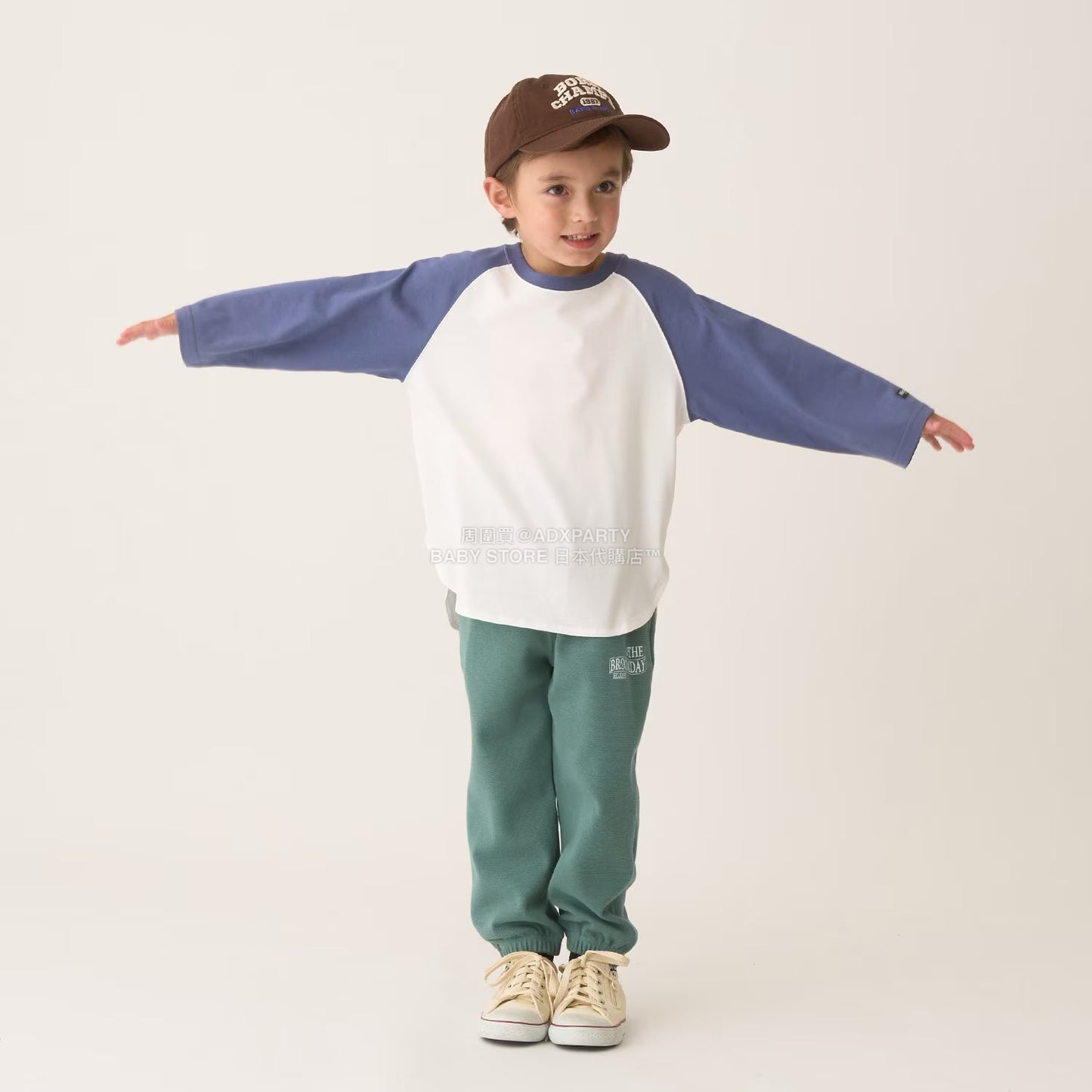 日本童裝 b・R# 吸水速乾 防UV系列 插肩長袖上衣 100-150cm 男童款 秋季 TOPS