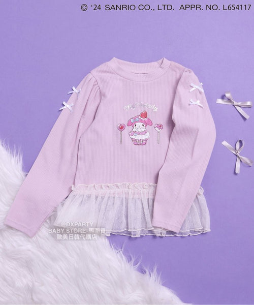 日本童裝 alc#652 x Sanrio 蕾絲拼接上衣 80-140cm 女童款 秋季 TOPS