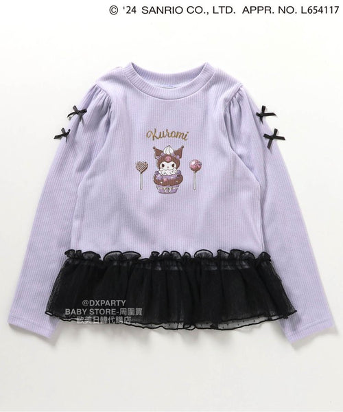 日本童裝 alc#652 x Sanrio 蕾絲拼接上衣 80-140cm 女童款 秋季 TOPS