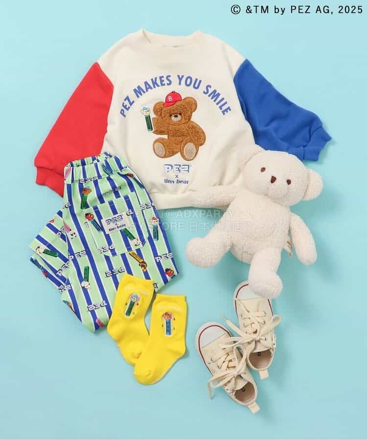日本童裝 apres les cours ×tiny bear x PEZ 休閒長褲 80-120cm 男童款 春季 PANTS