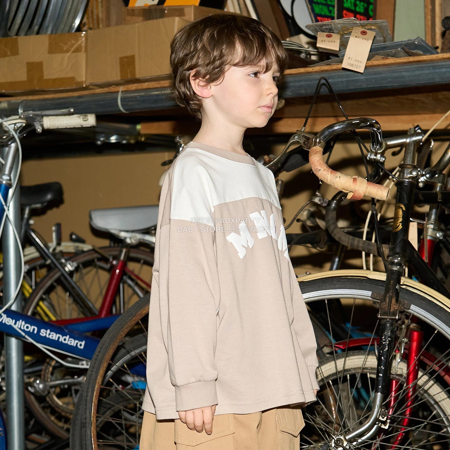 日本童裝 b・R# 吸水速乾 防UV系列 拼色長袖上衣 110-150cm 男童款 秋季 TOPS