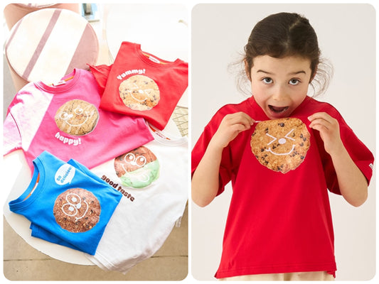Japanese children's clothing mini#ML x ovgo Baker Cookie short-sleeved top 90-140cm boys/girls summer TOPS 