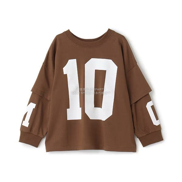 日本童裝 b・R# 吸水速乾 防UV 2Way 前後兩著 印花層疊長袖上衣 110-150cm 男童款 秋季 TOPS