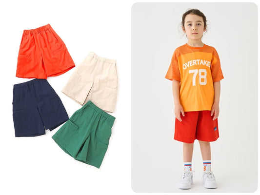 Japanese children's clothing mini#ML four-way elastic sports shorts 90-140cm boys' summer PANTS 