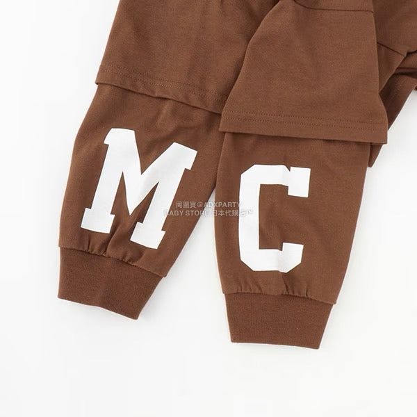 日本童裝 b・R# 吸水速乾 防UV 2Way 前後兩著 印花層疊長袖上衣 110-150cm 男童款 秋季 TOPS