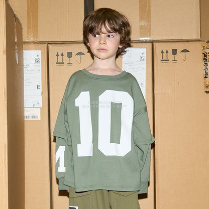 日本童裝 b・R# 吸水速乾 防UV 2Way 前後兩著 印花層疊長袖上衣 110-150cm 男童款 秋季 TOPS