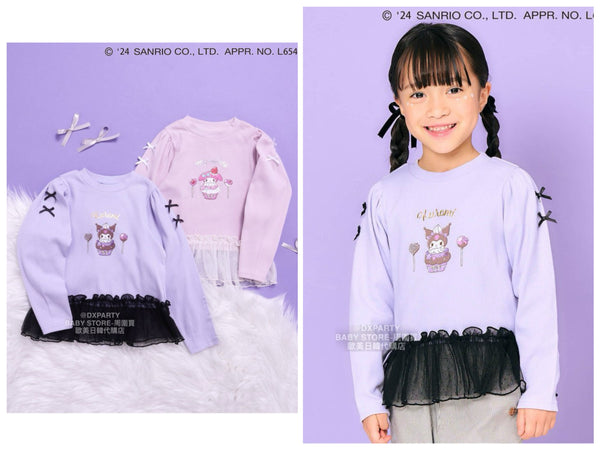 日本童裝 alc#652 x Sanrio 蕾絲拼接上衣 80-140cm 女童款 秋季 TOPS