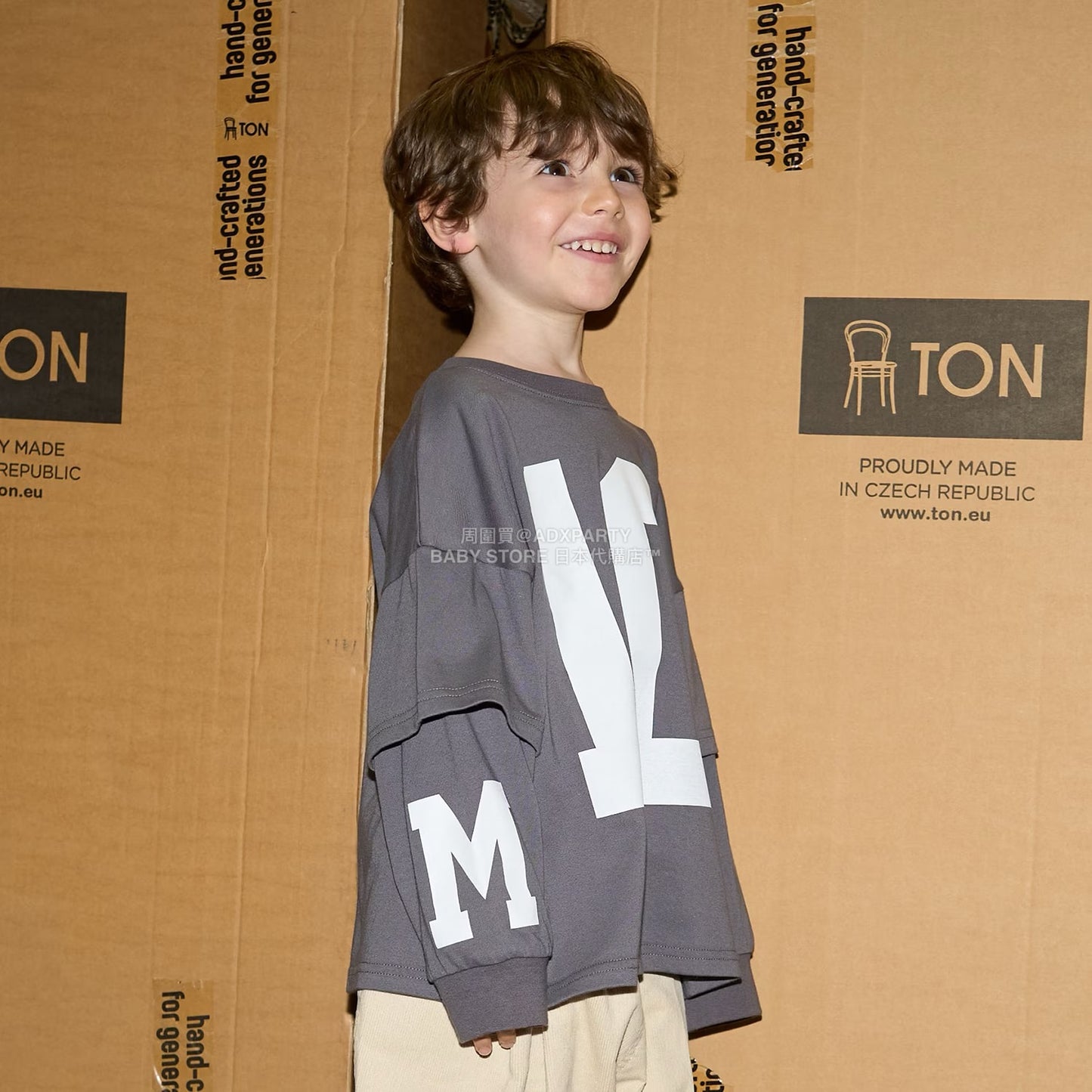 日本童裝 b・R# 吸水速乾 防UV 2Way 前後兩著 印花層疊長袖上衣 110-150cm 男童款 秋季 TOPS