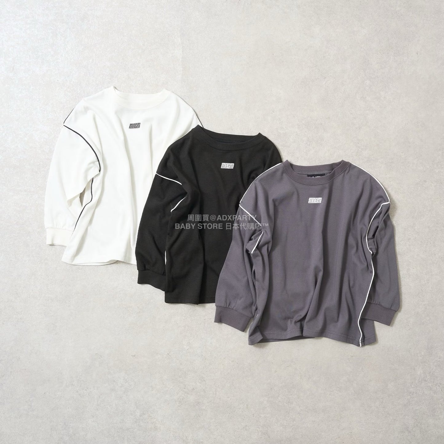 日本童裝 b・R# 吸水速乾 防UV  滾邊長袖上衣 110-150cm 男童款 秋季 TOPS