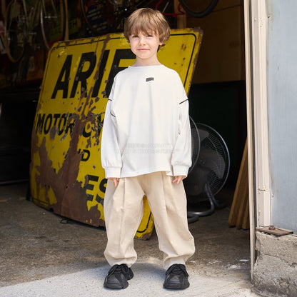 日本童裝 b・R# 吸水速乾 防UV  滾邊長袖上衣 110-150cm 男童款 秋季 TOPS