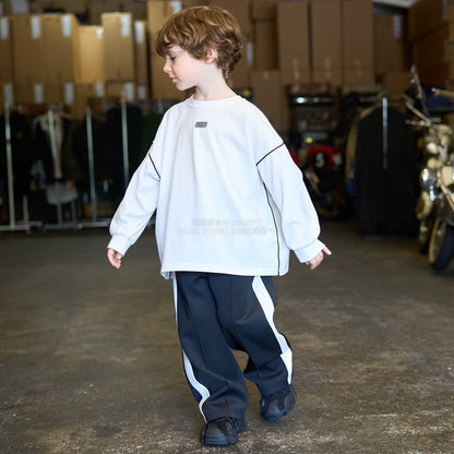 日本童裝 b・R# 吸水速乾 防UV  滾邊長袖上衣 110-150cm 男童款 秋季 TOPS